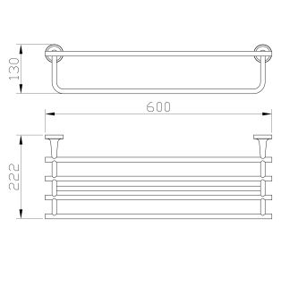 Полка для полотенец  Wonzon & Woghand Simple WW-6581 хром